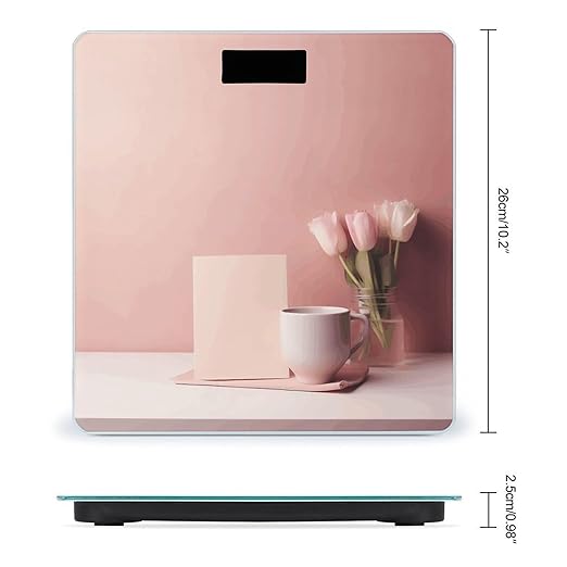 Peach Table Bathroom ScaleHighly Accurate Digital Weighing Machine for People Bright LED Display Weight Scale for The Aldult Home Use