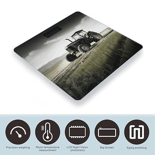 Tractor Agriculture Tranquil Bathroom Scale for Body Weight Bathroom Weighing Scale with Backlit LCD Display Highly Accurate Measures Weight Up to 180kg