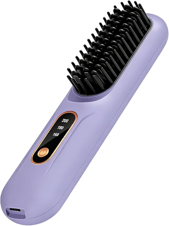 Hair Straighteners for Women3-Temp Rechargeable LCD Display - Cordless Hair Straightener Hot Brushfor Women Girls Long Short Styling Home Travel Party Daily Dating Wedding