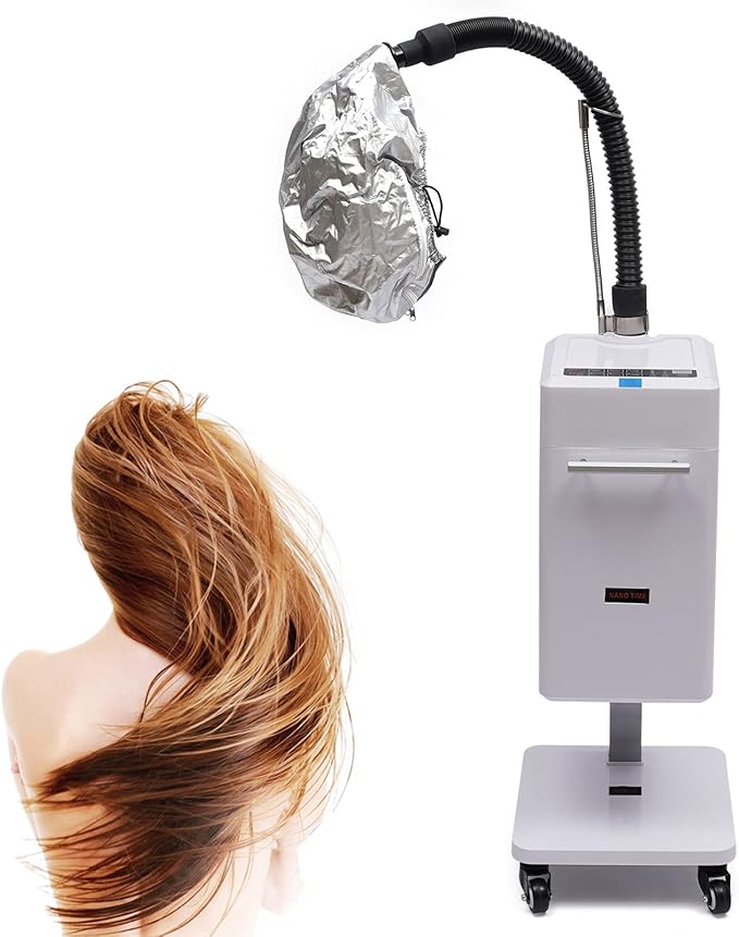 Professional Vertical Salon Hair Steamer 110V 500W Vertical Nano Hair Steamer Hair Color Processor with Smart Touch Control Display Salon Salon Spa Equipment Anion Hair Color Processor