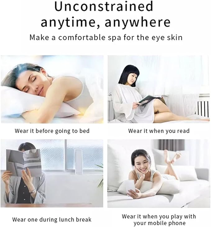 Red Light Therapy Glasses Microcurrent Eye Massager Device Red Light Eye Mask for Eye Bags Dark Circles Puffiness Wrinkles Fine Lines
