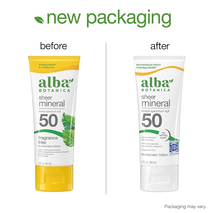 Alba Botanica Sunscreen for Face and Body Sport Mineral Sunscreen Lotion Broad Spectrum SPF 45 Water Resistant and Fragrance-Free 4 fl. oz. Tube (Pack of 4)