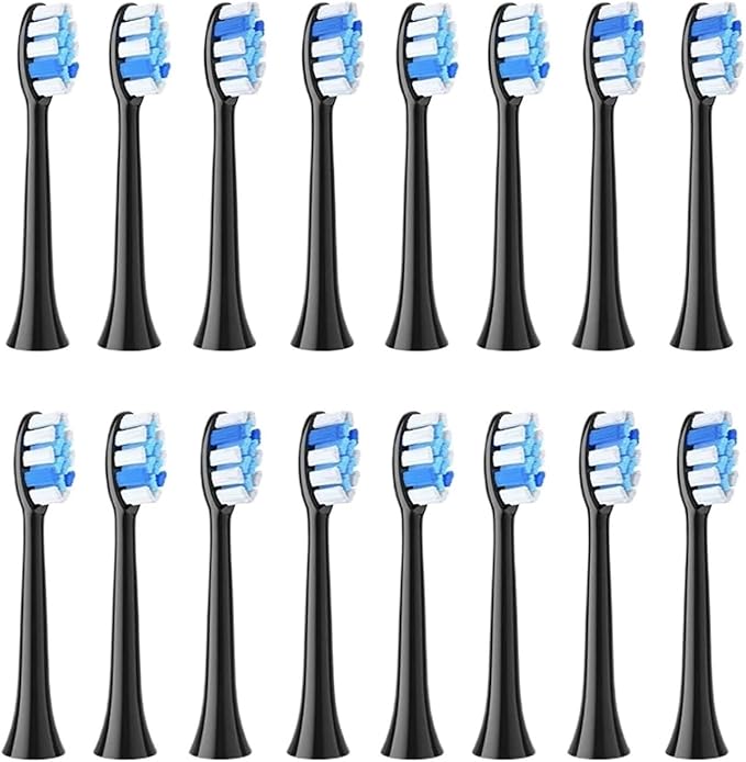 P11 T9 P80 Electric Toothbrush Heads Compatible with Toothbrush4/8/16pcs(16BLACK)