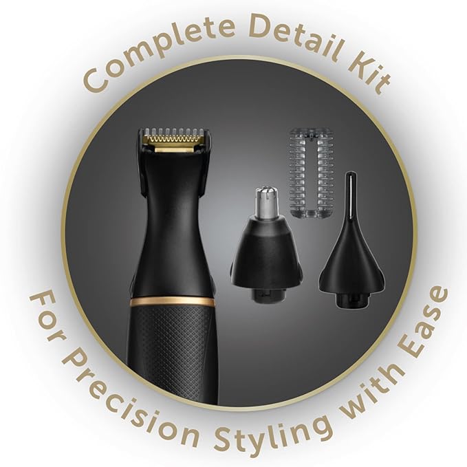 Remington T-Series Nose and Ear Hair Trimmer Detail Kit Nose Hair Trimmer Ears Eyebrows and Facial Hair Vertical and Rotary Trimmer 2 Combs Precision Cutter and Adjustable Comb - NE7000