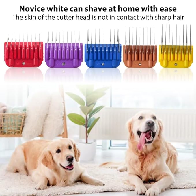 3mm/6mm/10mm/13mm/16mm Stainless Steel Clipper Guide Comb Set Compatible for Osterfor Wahl and for Andis Animal Fur Hair Reshape Upgraded Version