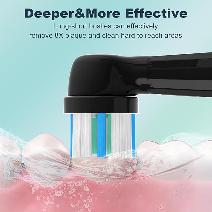10 PCS iO Replacement Heads Compatible with Oral B iOiO Series Electric Toothbrush Heads Compatible with Oral B iO 2/3/4/5/6/7/8/9/10Medium Bristles for Effective Plaque RemovalBlack