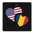Romania U.S. Flag Digital Bathroom Scale for Body Weight Lighted LCD Display Round Corner