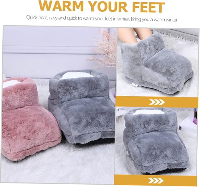 Baluue 2pcs Electric Heated Shoes Fast Heating Foot Warmers USB Charging for Comfort Materials for Office Home Use for Family and Friends