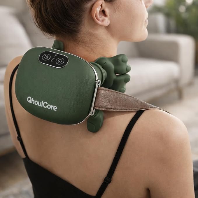 Cordless Neck and Shoulder Massager with Heat Shiatsu Deep Tissue Kneading Massager for Neck and Back Pain Relief Rechargeable Portable Body Massager