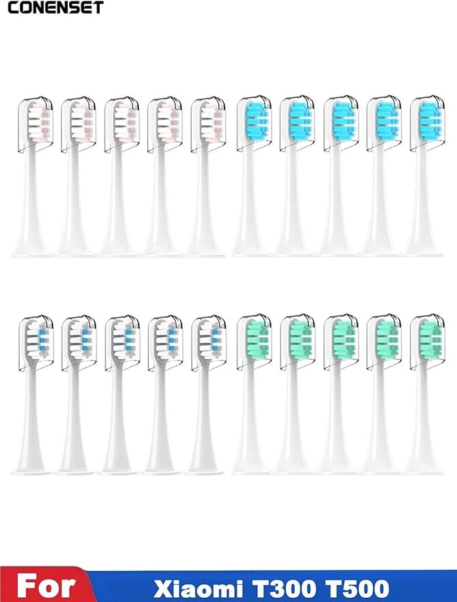 4pcs Replacement Brush HeadsCompatible for Xiaomi Mijia T300 T301 T500 Sonic Electric Toothbrush Head Soft Bristle Nozzles(3)