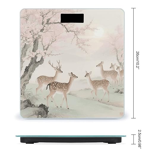 Sika Deer Scale for Body Weight Sturdy Tempered Glass Weighing Scales with LCD Display Accurate Digital Bathroom Scale Convenient Body Fat Smart Scales Easy Read