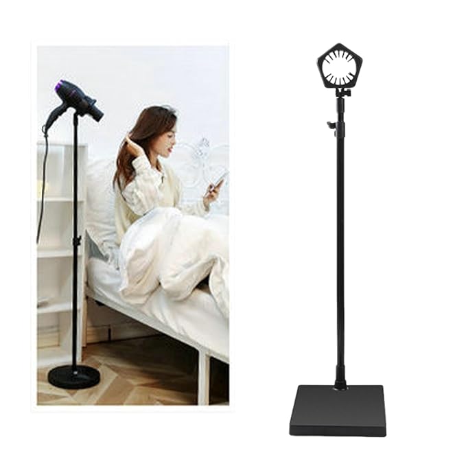 Hair Dryer Stand Practical 360 Rotate Multipurpose Adjustable Hair Drying Stand Clip for Salon Vanity Household Makeup Room Only Stand