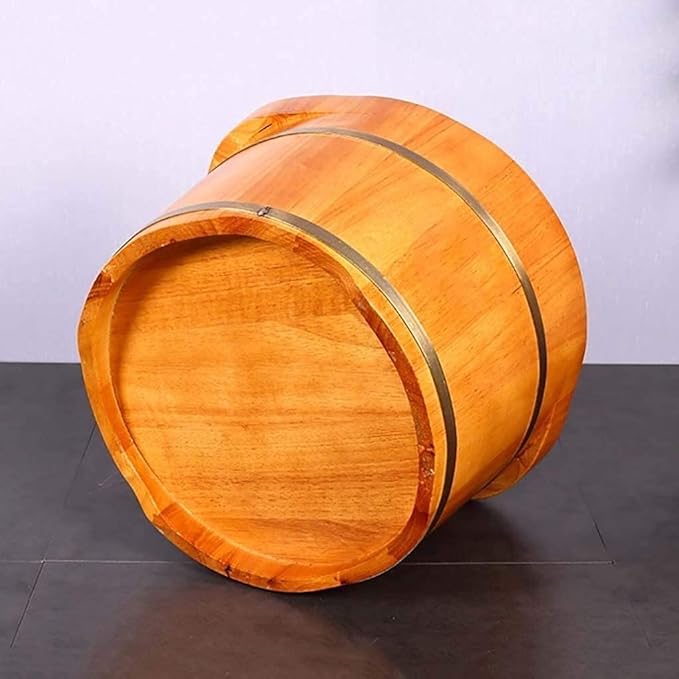 Foot Tub Wooden Foot Basin Household Gift Foot Soaker TubWooden Foot Soak Sauna BucketPure Wood Bathtub BucketHandmade Footbath BasinSauna Accessories for Footbath TubsFoot Relaxing Bath Barrel H
