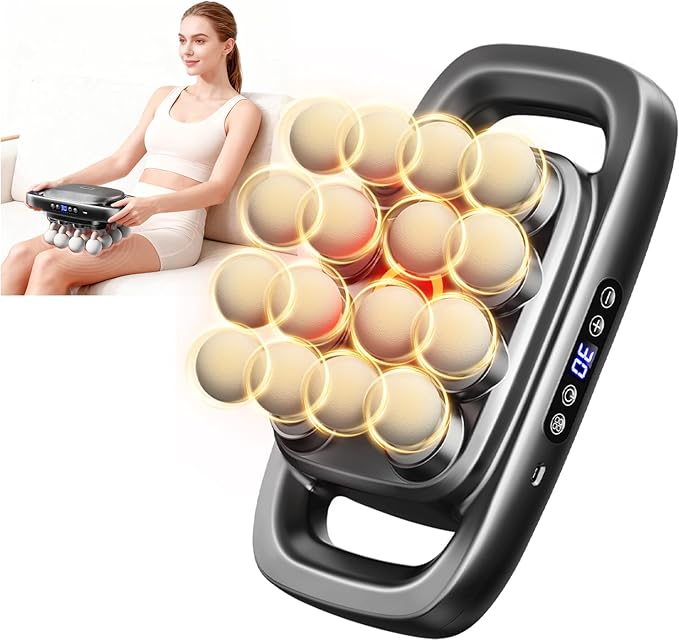 16 Heads Massage Gun Set Body Massage for Back Shoulders Neck Legs Foot Massage Gun deep Tissue Pain Relief Percussion Massager with 3 Modes &amp 30 Intensity Levels Gifts for Mom and Dad