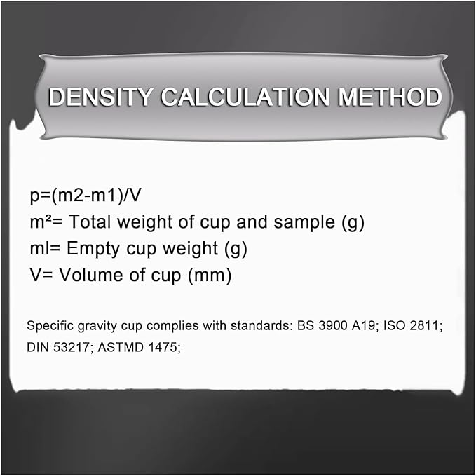 Paint Density Specific Gravity Cup Stainless Steel Coating Density Cup Liquid Densimeter Pycnometer Coating Specific Gravity Cup (100ML)
