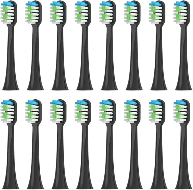 Replacement Toothbrush HeadsCompatible with ROAMAN T3/T5/T10/T10S/T20/E7/V5 Electric(16pcs Black)
