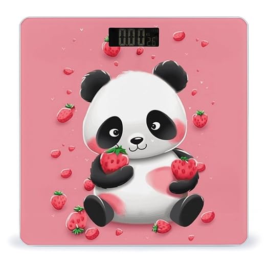 Cartoon Strawberry Panda Bathroom ScaleHighly Accurate Digital Weighing Machine for People Bright LED Display Weight Scale for The Aldult Home Use