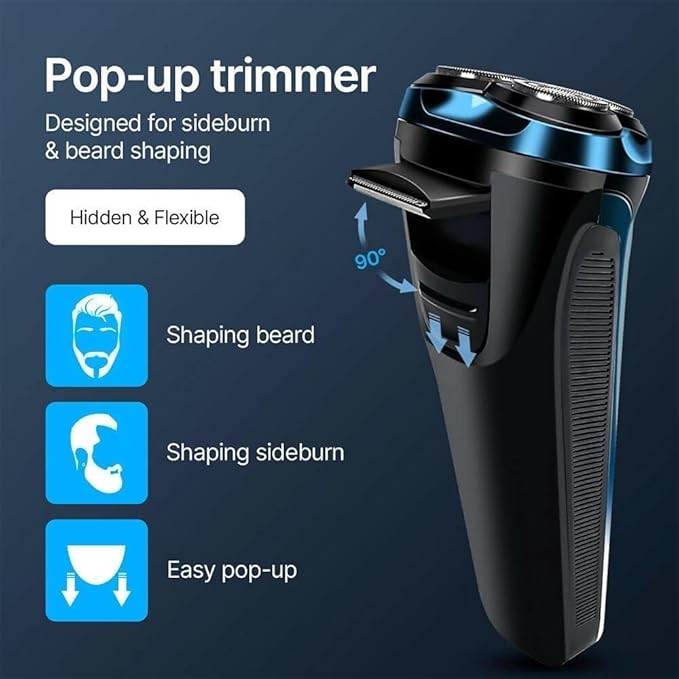 Snapbuy Electric Razor for Men Snapbuy Electric Razor Pro of Father 4D Floating Head Rotary Shaver2025 New Electri c Shaver with LCD Display &amp Quiet Motor IPX7 Waterproof (Blue)