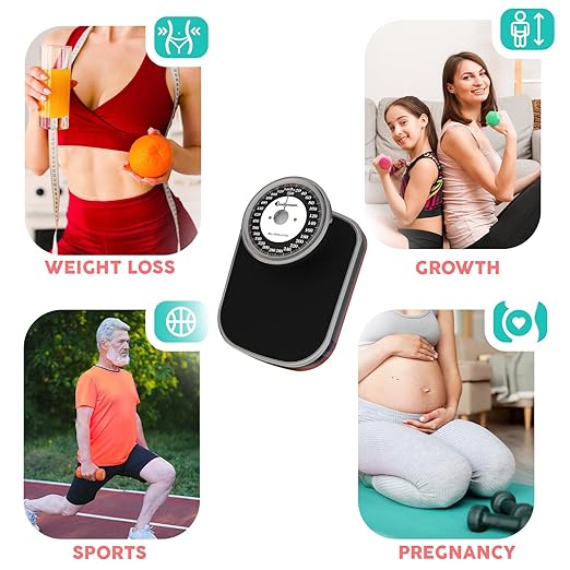 Adamson A28 Bathroom Scales - Up to 550lb Heavy Weight Anti-Skid Rubber Surface Extra Large Numbers - High Precision Weighing Scales for Body Weight - Durable with 20-Year Assurance - New Version