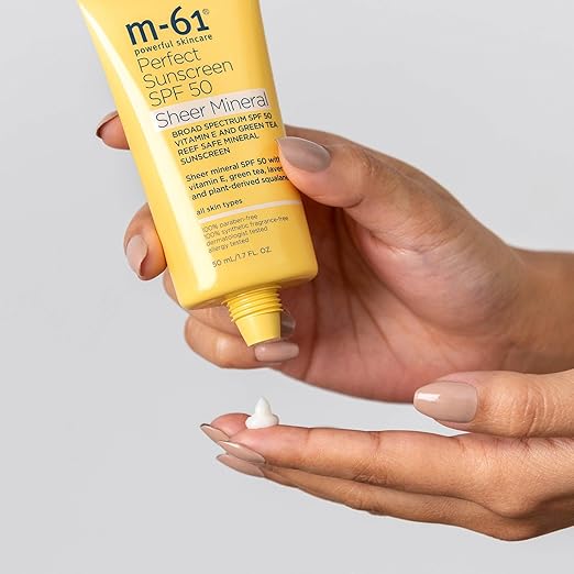 m-61 Perfect Mineral Sunscreen SPF 50 | Reef-Safe Mineral Sunscreen SPF 50 With Vitamin E Green Tea