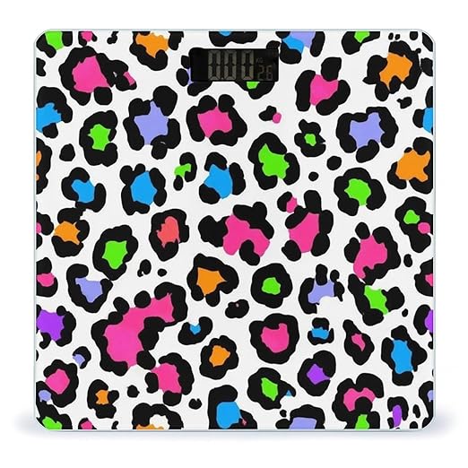 Men's Smart Scale for Body Weight Digital Bathroom Weighing Scale Automatic Switch Energy Saving Scale Colorful Cheetah Leopard Print