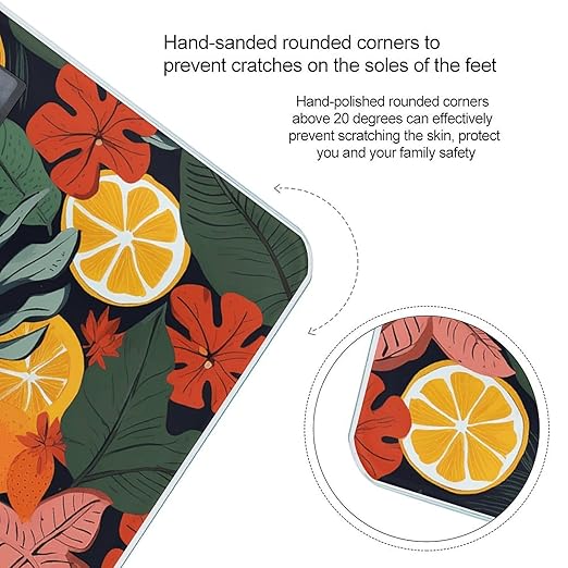Colorful Tropical Leaves and Lemons Scale for Body Weight Highly Accurate Digital Bathroom Scale Sturdy Tempered Glass Weighing Scales with LCD Display Fashion Body Fat Smart Scales 400lb