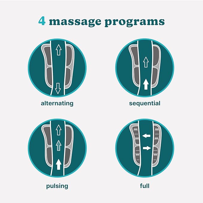 HoMedics Modulair Compression Foot Wrap Massager – Overlapped Compression Therapy with 4 Programs Adjustable Intensity Heat Settings (Battery Sold Separately)