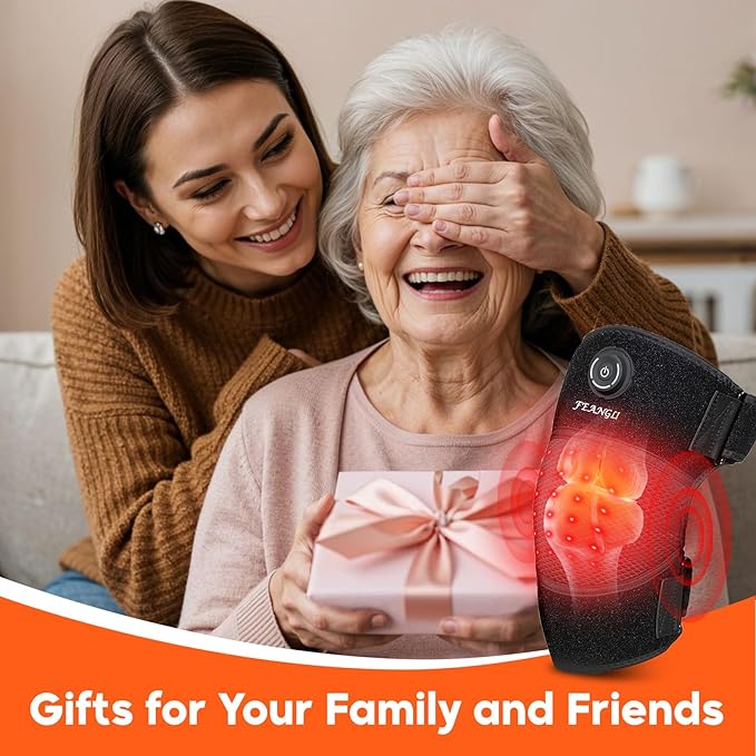 Red-Light-Therapy Infrared Light Knee Brace Wireless Rechargeable for Knee Shoulder Pain Relief 660nm &amp 850nm Infrared Therapy Heated Device for Knee/Shoulder/Joint/Elbow Gifts for Women Men