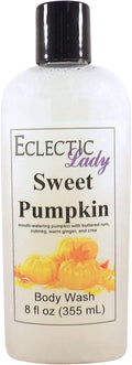 Eclectic Lady Liquid Pearl Body Wash - Sweet Pumpkin Scent 3-in-1 Use For Bubble Bath Hand Soap &amp Body Wash Phthalate-Free Sweet Pumpkin Fragrance Handcrafted in USA (8 oz)