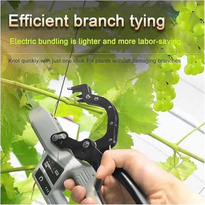 Electric Plant Tying Machine Semi-Automatic Plant Tie Machine Plant Tying Tool for Grapes Tomatoes VegetablesMax Bending Diameter 45mm