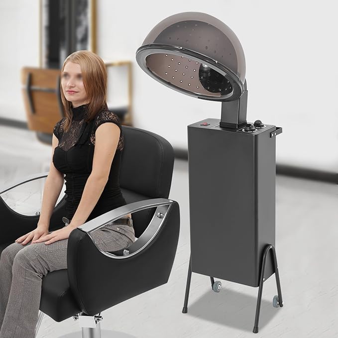 Professional Ion Hair Care Hood Hair Dryer 1200W Adjustable Temperature Portable Stand-Up Hair Dryer Hair Salon Hair Dryers with Wheels