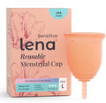 Lena Sensitive Menstrual Cup - Size Large - Ultra-Soft Reusable Silicone Period Cup for Sensitive Anatomy 12-Hour Comfort Gentle &amp Leak-Free Protection (LENA-COR-L)