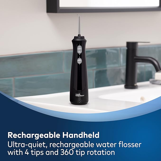 Waterpik Cordless Pearl Water Flosser Rechargeable Portable Water Flosser for Teeth &amp Aquarius Water Flosser Professional for Teeth Gums Braces