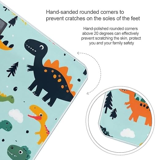 Smart Scale for Body Weight Digital Bathroom Weighing Scale Energy Saving Scale Funny Dinosaurs Mint Green Cute Cartoon