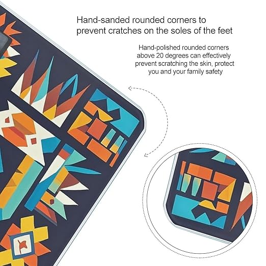 Navajo Tribal Pattern Bathroom Scale for Body Weight Bathroom Weighing Scales with Back Lit LED Display Sturdy Tempered Glass Body Weight Bathroom Scale 400lb Weighing