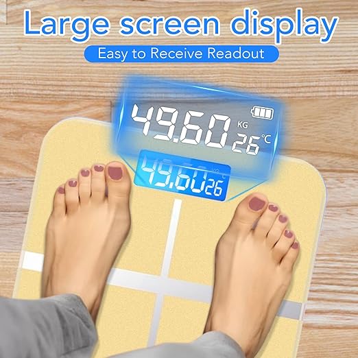 Weight Scales Bathroom Smart Scale for Body Weight Accurate Measurement Tempered Glass Digital Bathroom Scale Weight Scale for Home(Luxury Gold Color)