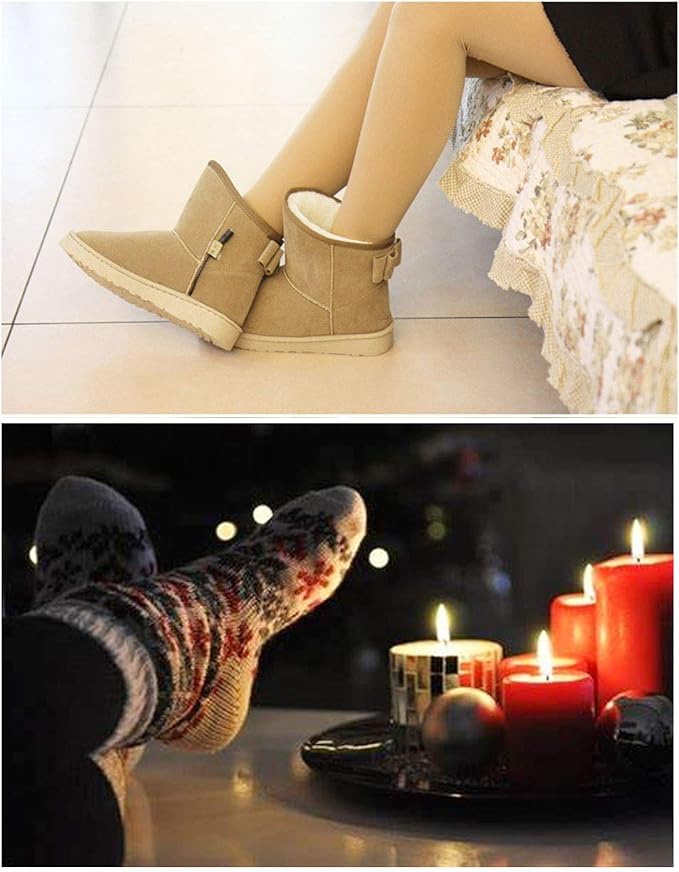 USB Foot Warmer Electric Foot Warmer Men Women Heated Booties Slipper Heating Shoes Warmer Plush Shoes for Feet Cold Relief Winter for Bed Office DormitoryFemale Coffee 26(35~36)