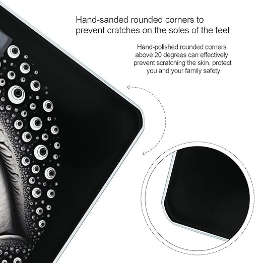 Evil Eye Weight Scale Large Digital Bathroom Scales with Bright LED Display Non Slip Digital Scale and Step On Fashion Weighing Machine for Body