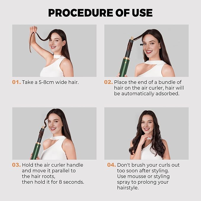 5 in 1 Blow Dryer Brush Negative Ion Hair Dryer Brush Set Upgrade Hot Air Brush Air Styler Curling Wrap Air Curler Curling Iron Hair Styling Tools As A Gift for Straight/Curl/Drying/Smoothing