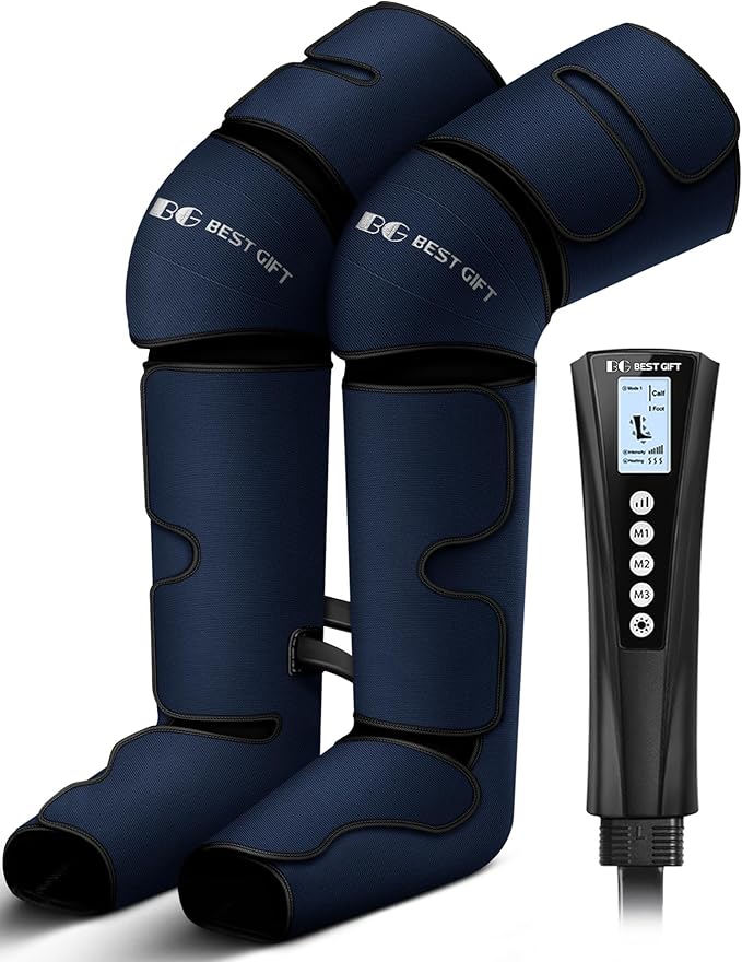Gifts for Dad Mom Men Women Christmas Mothers Day Fathers Day Air Compression Massager with Heat for Foot Leg Calf Thigh Knee Helpful for Vericose Veins Muscle Fatigue Cramps Swelling Edema