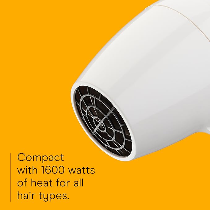 Conair Wall-Mount Hair Dryer 1600W Blow Dryer with LED Nightlight 2 Heat 2 Speed Settings White