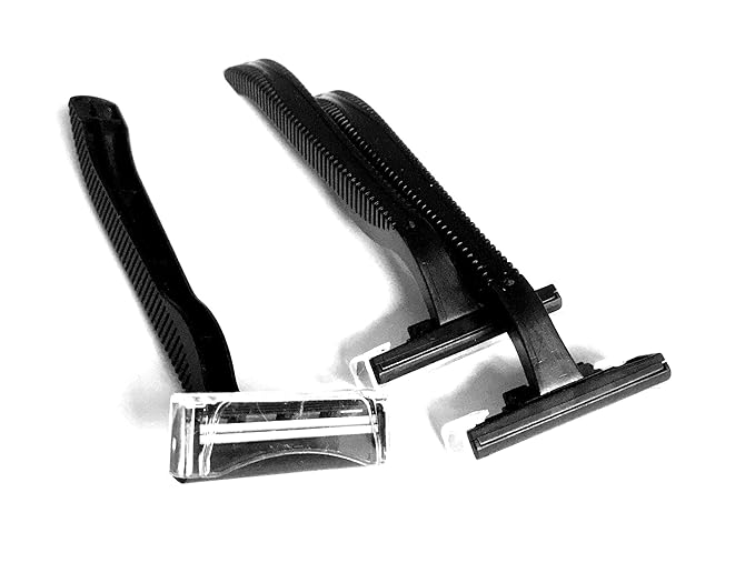 1000 Box of Low-Cost Bullet Blades Black Razor Blades Disposable Stainless Steel Hospitality Quality Shavers High End Twin Blade Razors for Men and Women