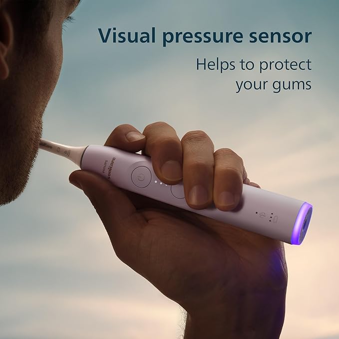 Philips Sonicare 6500 Series Electric Toothbrush - Next-Generation Sonicare Technology Pressure Sensor 9 Brushing Settings SmarTimer BrushPacer 21-Day Runtime Travel Case Light Pink HX7412/05