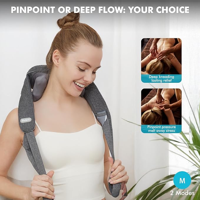 Cordless Neck and Shoulder Massager with Heat Rechargeable Shoulder Massager for Pain Relief Deep Tissue 6D Shiatsu Kneading Massage for Neck and Shoulde Pain Gifts for Mom&ampDad