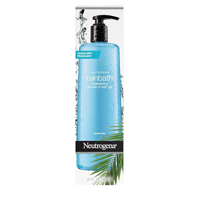 Neutrogena Rainbath Replenishing Shower and Bath Gel -Refreshing Body Wash with Moisturizing Formula for Soft SkinOcean Mist Scent32 fl. oz. (946 mL) Pump Bottle(Pack of 2)