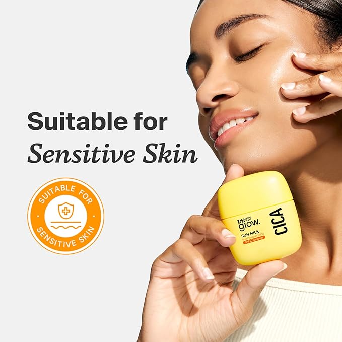CICA SUN MILK Moisturizer with SPF 50 Invisible Broad Spectrum Sunscreen for Face No White Cast Sun Protection with Cica and Niacinamide Glow Natural Korean Sunscreen 1.69 fl.oz