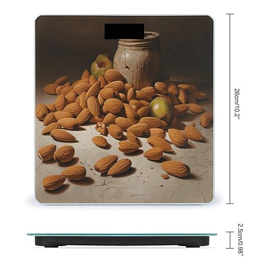 Almonds and Jars Scale for Body Weight Accurate Digital Bathroom Scale Toughened Glass High Precision Scales Smart Weight Scales with Large LCD Backlight Display Weighing Machine