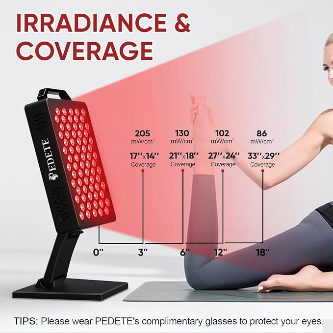 Red Light Therapy for Face and Body 630nm 660nm 810nm and 850nm Near Infrared Light Therapy Panel 70 Dual Chip LEDs High Power LED Light Therapy Device for Skin Care Sleep Pain Relief. M70