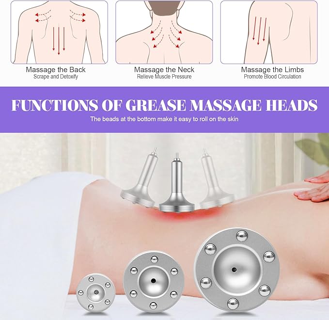 Vacuum Therapy Machine Body Massage Vacuum Cupping Therapy Sets Vacuum Cupping Scraping Massage Machine Adjustable Multifunctional Body Massager with 24 Pcs Vacuum Cups and 3 Pumps for Salon SPA