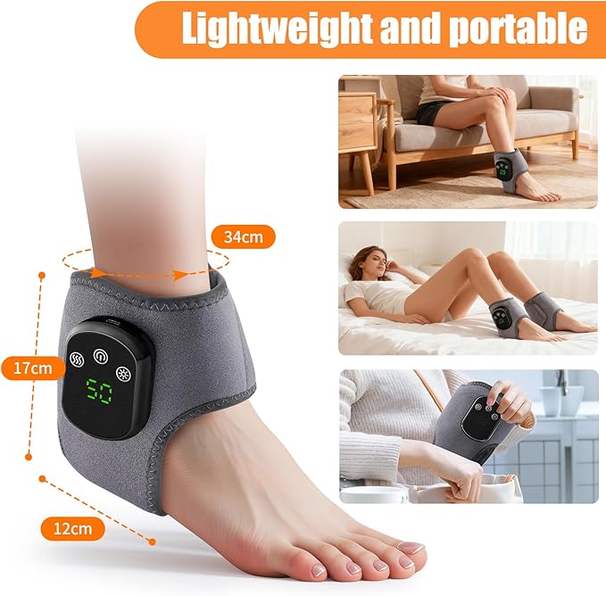 Foot Massager for Neuropathy Footrenews Triple Method Massager Ankle Massager for Circulation and Pain Relief Foot Massager Plantar Fasciitis with Heat &amp Vibration Smart Timer Touch Screen 1P